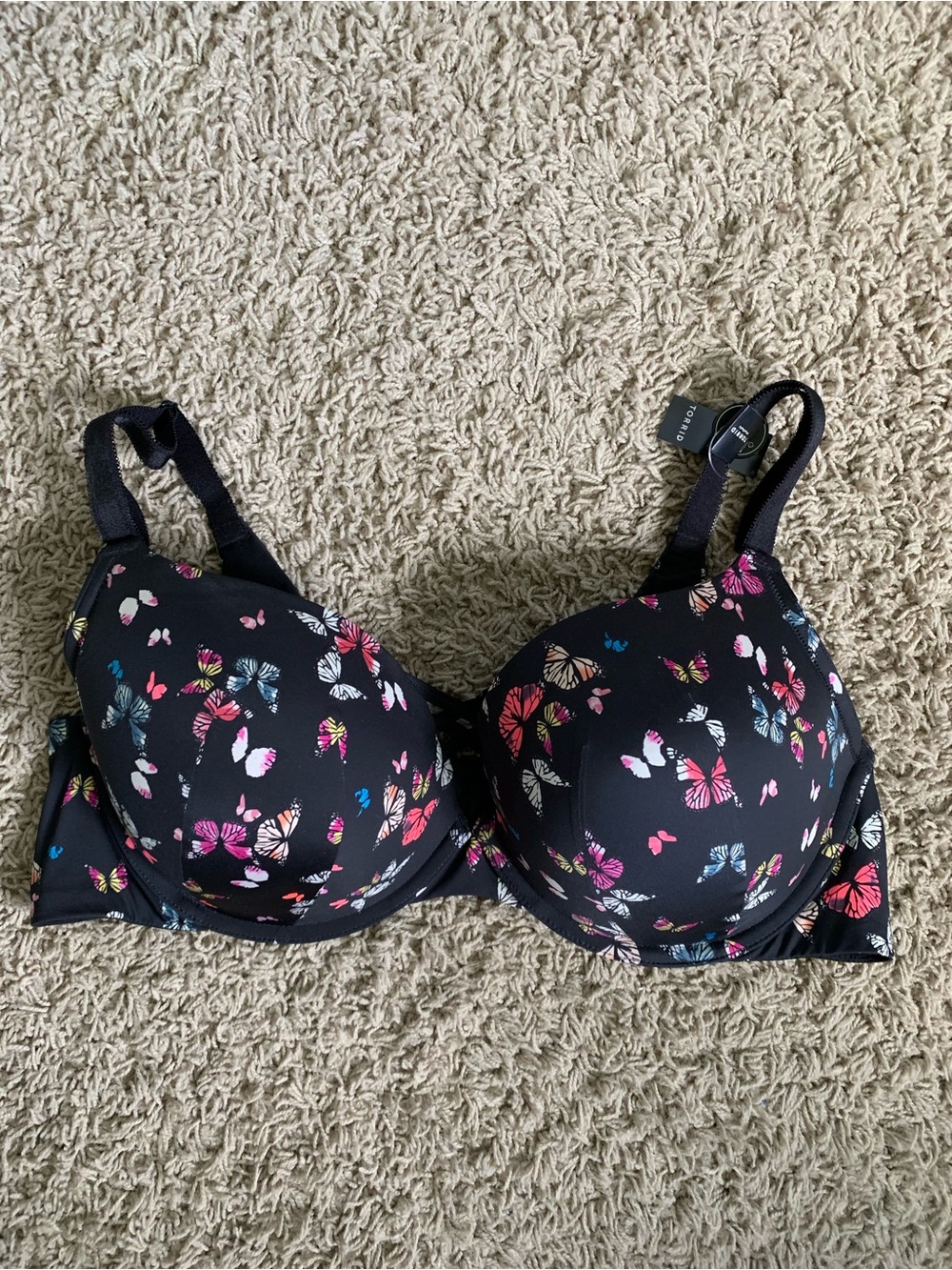 *NWT* Torrid 42D XO Boost black underwire plunge bra